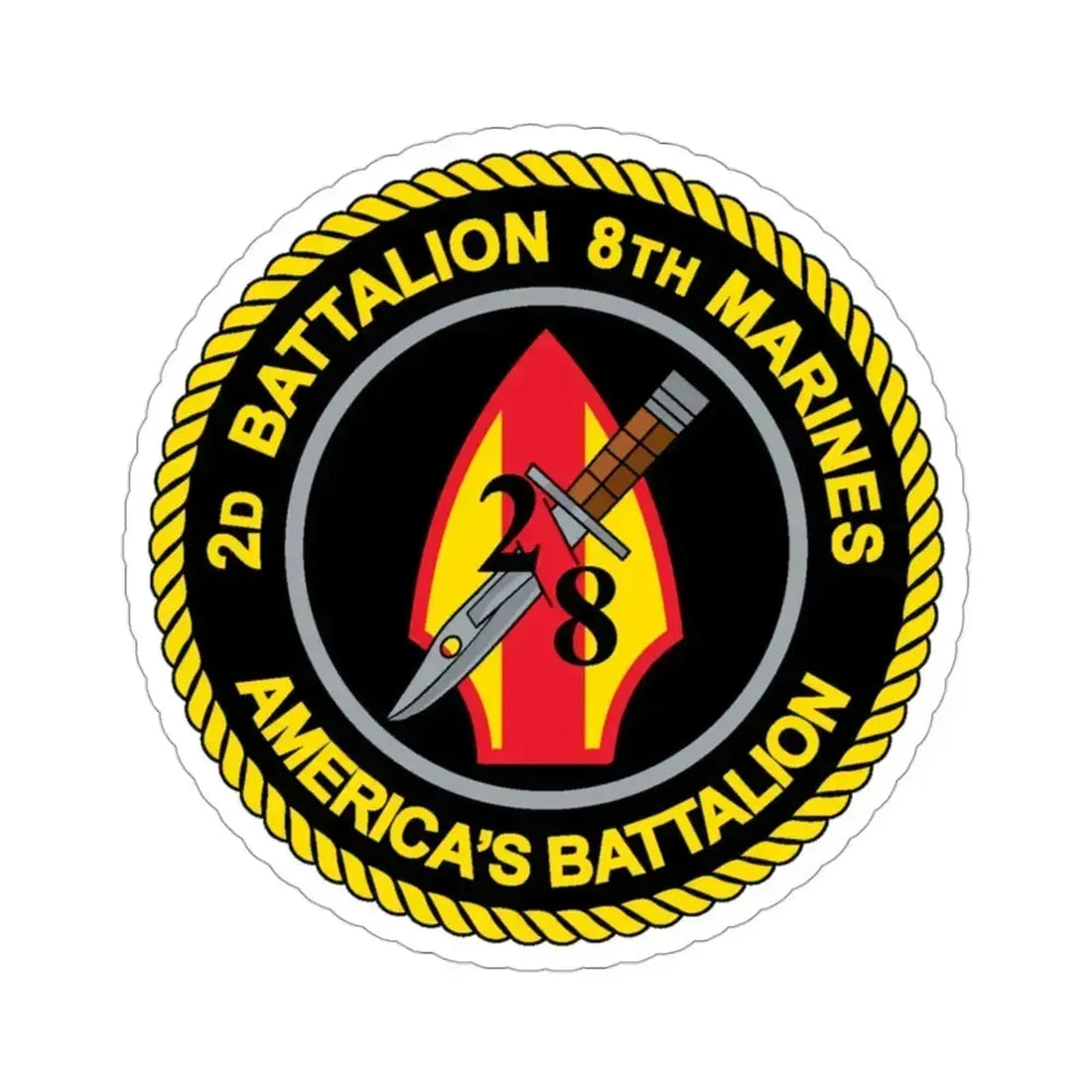 2d Battalion 8th Marines (USMC) STICKER Vinyl Die-Cut Decal 3 Inch - The Sticker Space