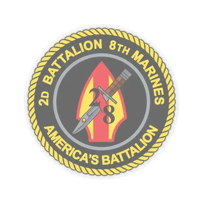 2d Battalion 8th Marines (USMC) STICKER Vinyl Kiss-Cut Decal 4 Inch Transparent - The Sticker Space
