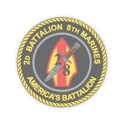 2d Battalion 8th Marines (USMC) STICKER Vinyl Kiss-Cut Decal 6 Inch Transparent - The Sticker Space