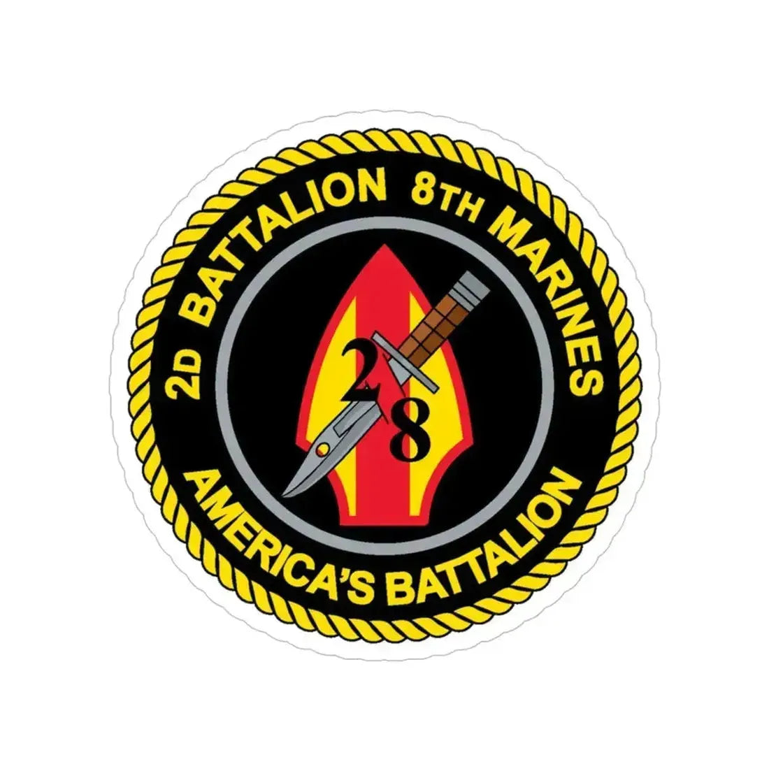 2d Battalion 8th Marines (USMC) Transparent STICKER Die-Cut Vinyl Decal 4 Inch - The Sticker Space