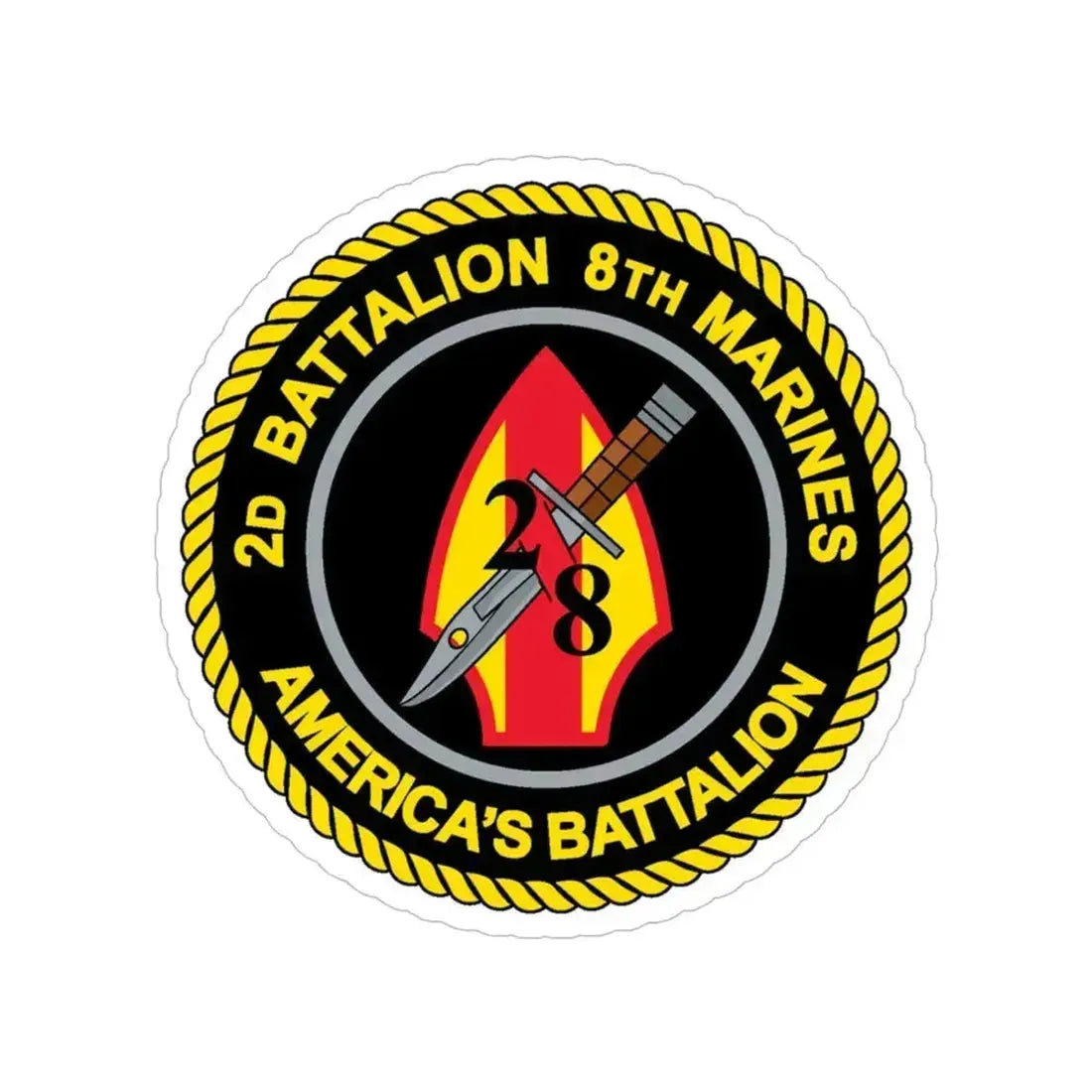 2d Battalion 8th Marines (USMC) Transparent STICKER Die-Cut Vinyl Decal 5 Inch - The Sticker Space