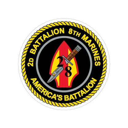 2d Battalion 8th Marines (USMC) Transparent STICKER Die-Cut Vinyl Decal 5 Inch - The Sticker Space