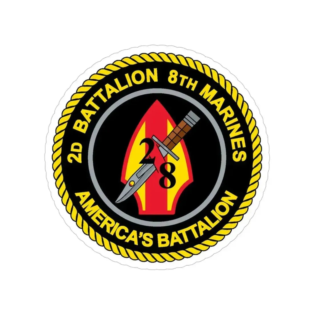 2d Battalion 8th Marines (USMC) Transparent STICKER Die-Cut Vinyl Decal 5 Inch - The Sticker Space