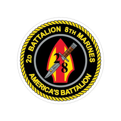 2d Battalion 8th Marines (USMC) Transparent STICKER Die-Cut Vinyl Decal 6 Inch - The Sticker Space