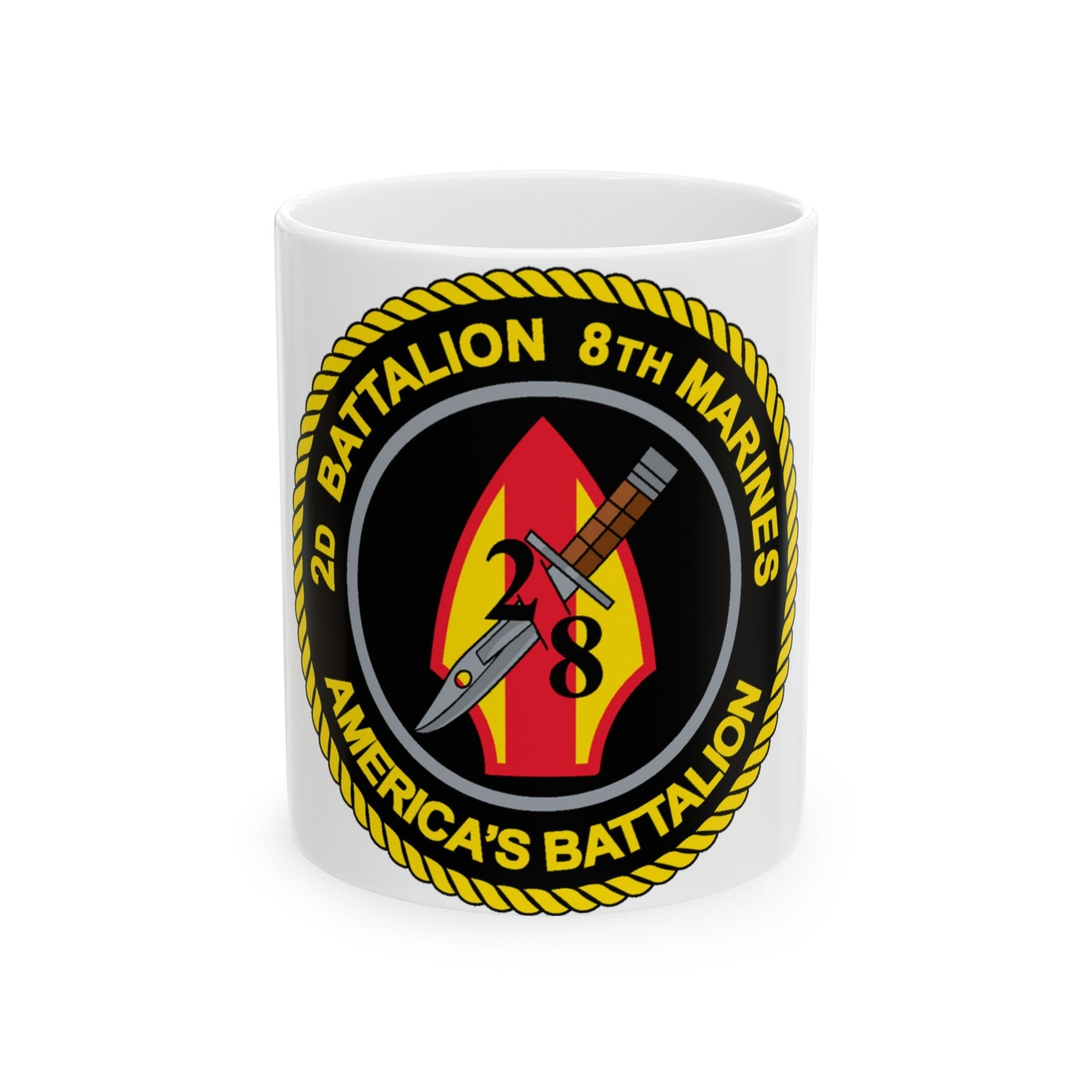 2d Battalion 8th Marines (USMC) White Coffee Mug-11oz-The Sticker Space