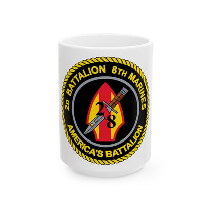 2d Battalion 8th Marines (USMC) White Coffee Mug-15oz-The Sticker Space