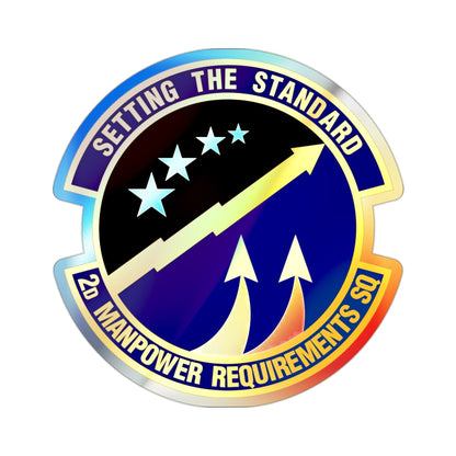 2d Manpower Requirements Squadron (U.S. Air Force) Holographic STICKER Die-Cut Vinyl Decal-2 Inch-The Sticker Space