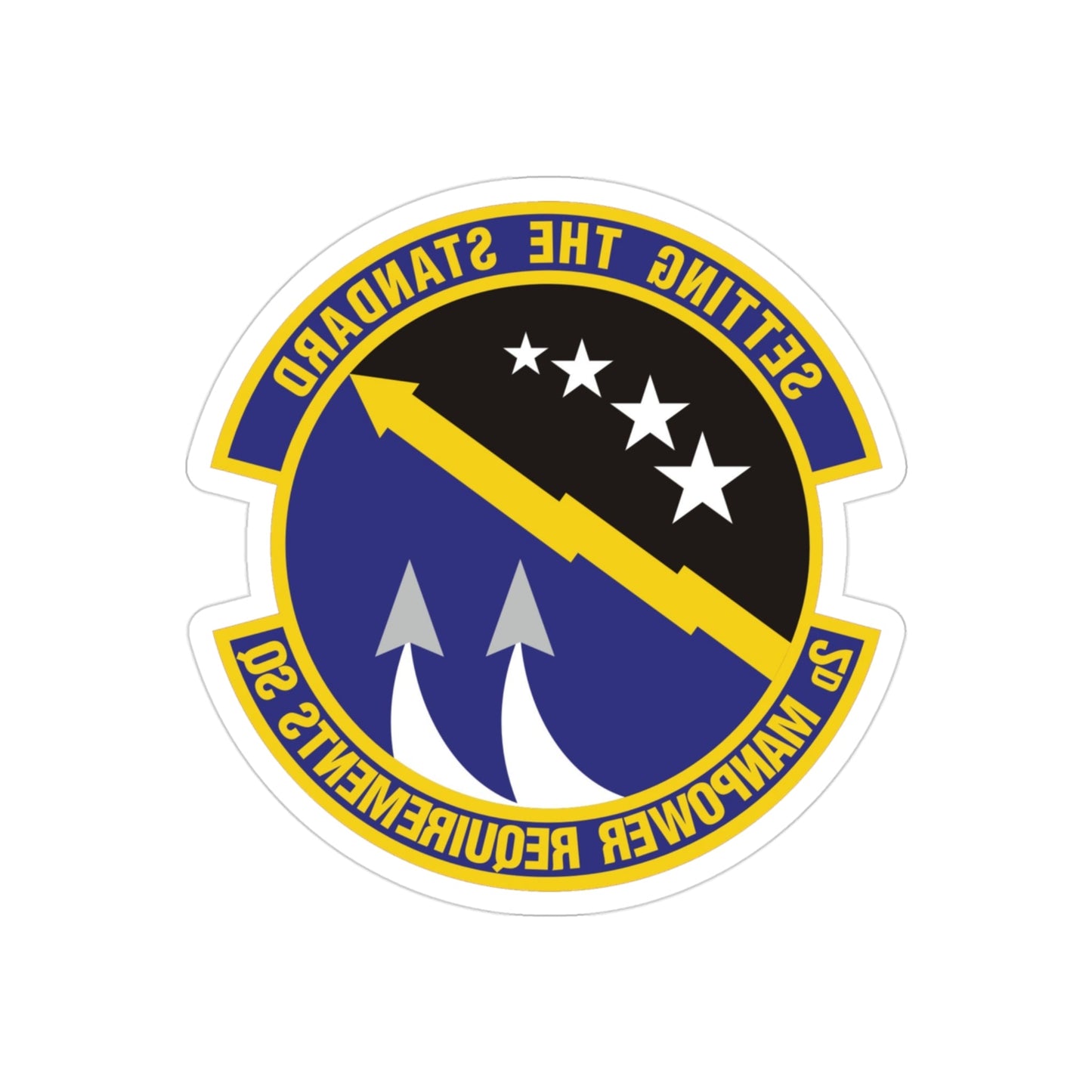 2d Manpower Requirements Squadron (U.S. Air Force) REVERSE PRINT Transparent STICKER-3" × 3"-The Sticker Space