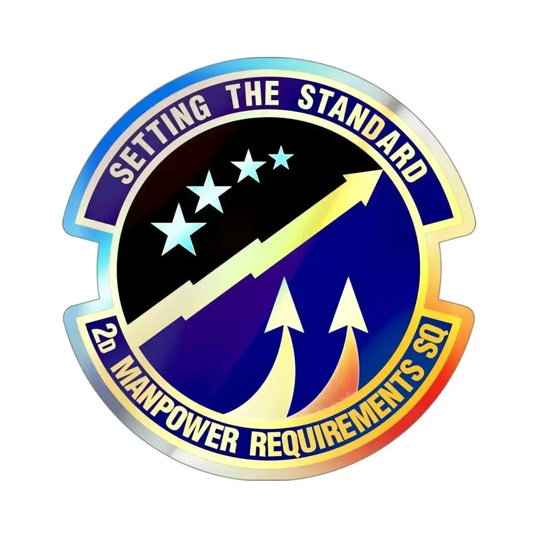 2d Manpower Requirements Squadron (U.S. Air Force) Holographic STICKER Die-Cut Vinyl Decal 4 Inch Holographic - The Sticker Space