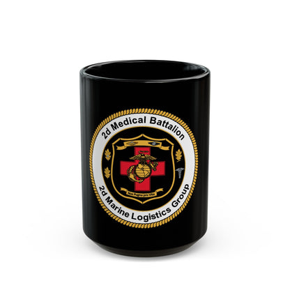 2d Medical Battalion 2d Marine Logistical Group (USMC) Black Coffee Mug-15oz-The Sticker Space