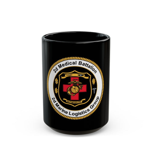 2d Medical Battalion 2d Marine Logistical Group (USMC) Black Coffee Mug-15oz-The Sticker Space