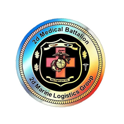 2d Medical Battalion 2d Marine Logistical Group (USMC) Holographic STICKER Die-Cut Vinyl Decal 3 Inch Holographic - The Sticker Space