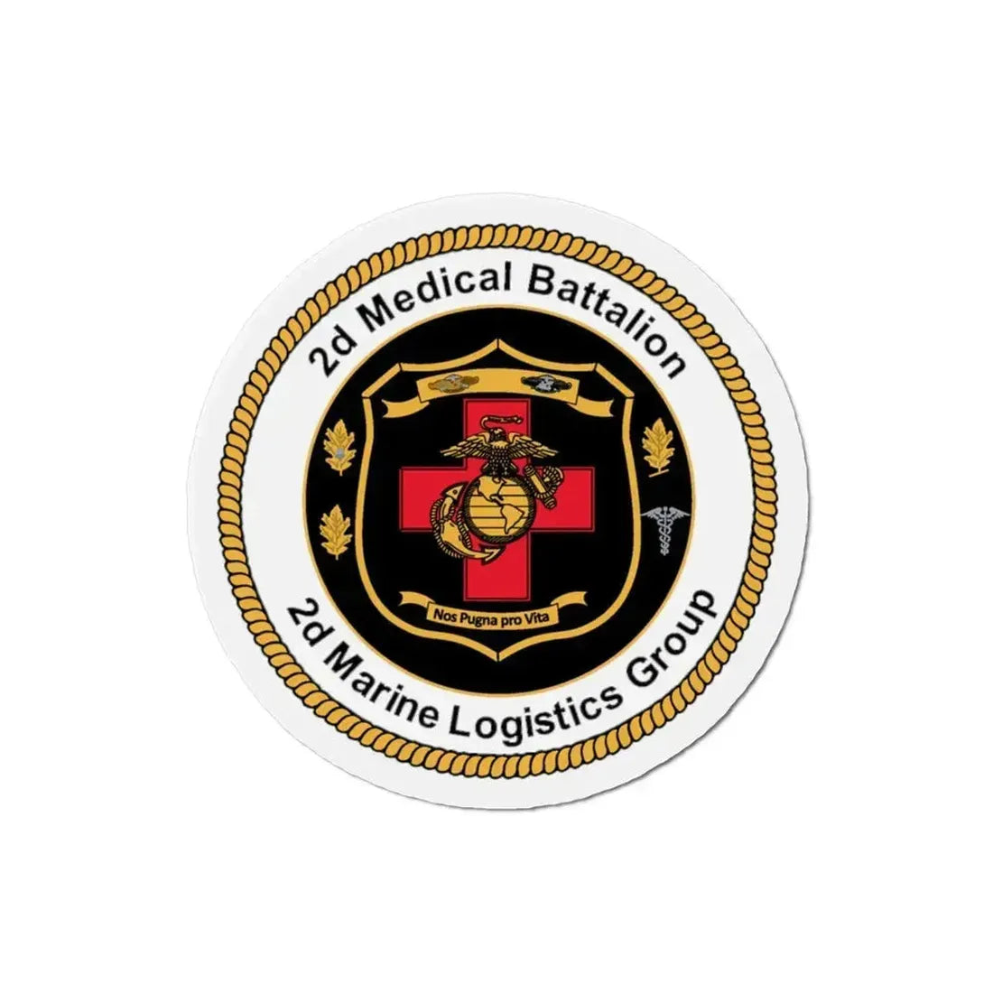2d Medical Battalion 2d Marine Logistical Group (USMC) Refrigerator Magnet 3 Inch - The Sticker Space