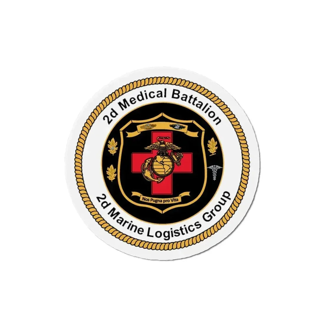 2d Medical Battalion 2d Marine Logistical Group (USMC) Refrigerator Magnet 5 Inch - The Sticker Space
