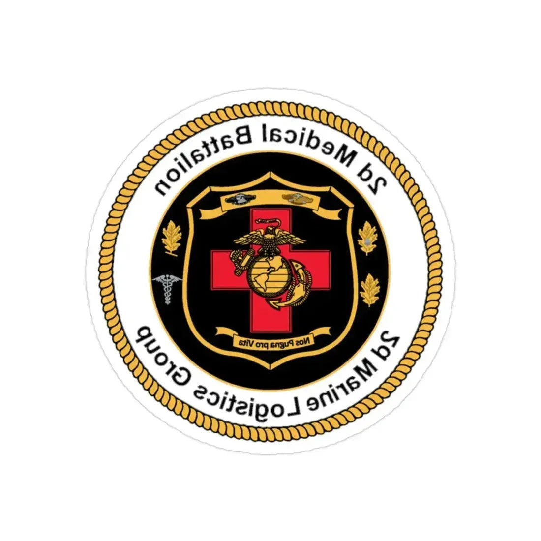 2d Medical Battalion 2d Marine Logistical Group (USMC) REVERSE PRINT Transparent Die-Cut STICKER 2 Inch Die-Cut Transparent - The Sticker Space