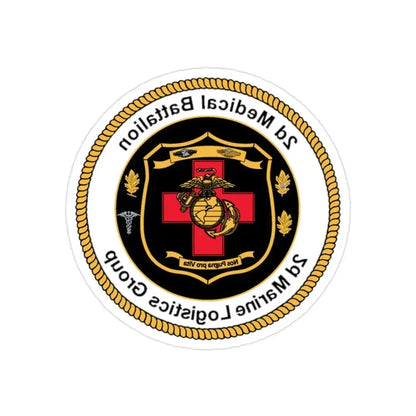2d Medical Battalion 2d Marine Logistical Group (USMC) REVERSE PRINT Transparent Die-Cut STICKER 2 Inch Die-Cut Transparent - The Sticker Space