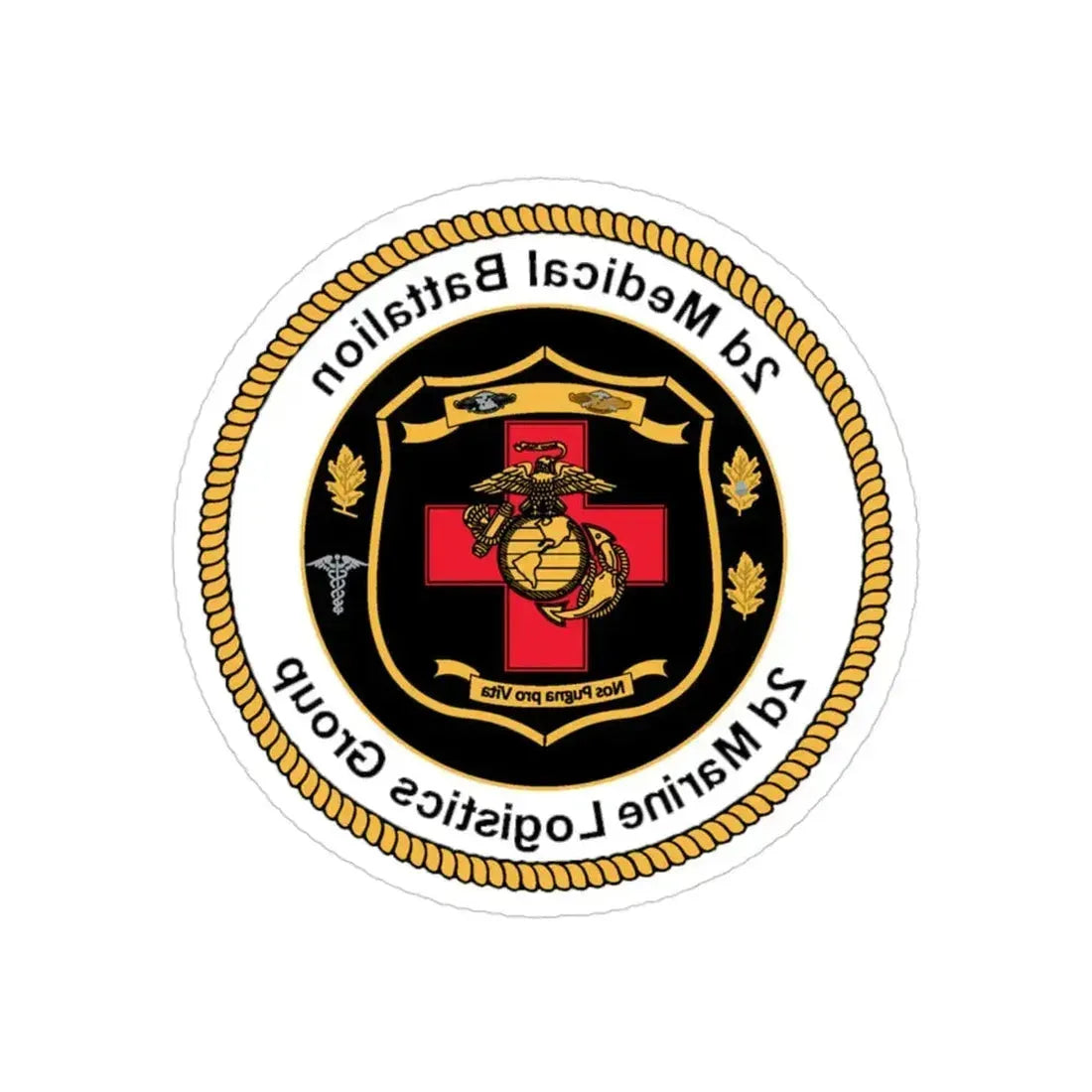 2d Medical Battalion 2d Marine Logistical Group (USMC) REVERSE PRINT Transparent Die-Cut STICKER 3 Inch Die-Cut Transparent - The Sticker Space