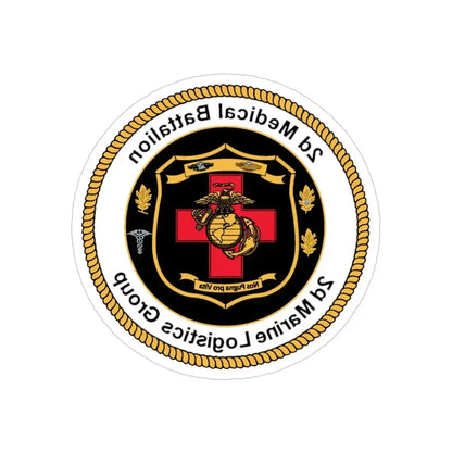 2d Medical Battalion 2d Marine Logistical Group (USMC) REVERSE PRINT Transparent Die-Cut STICKER 3 Inch Die-Cut Transparent - The Sticker Space