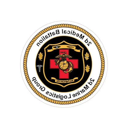 2d Medical Battalion 2d Marine Logistical Group (USMC) REVERSE PRINT Transparent Die-Cut STICKER 4 Inch Die-Cut Transparent - The Sticker Space