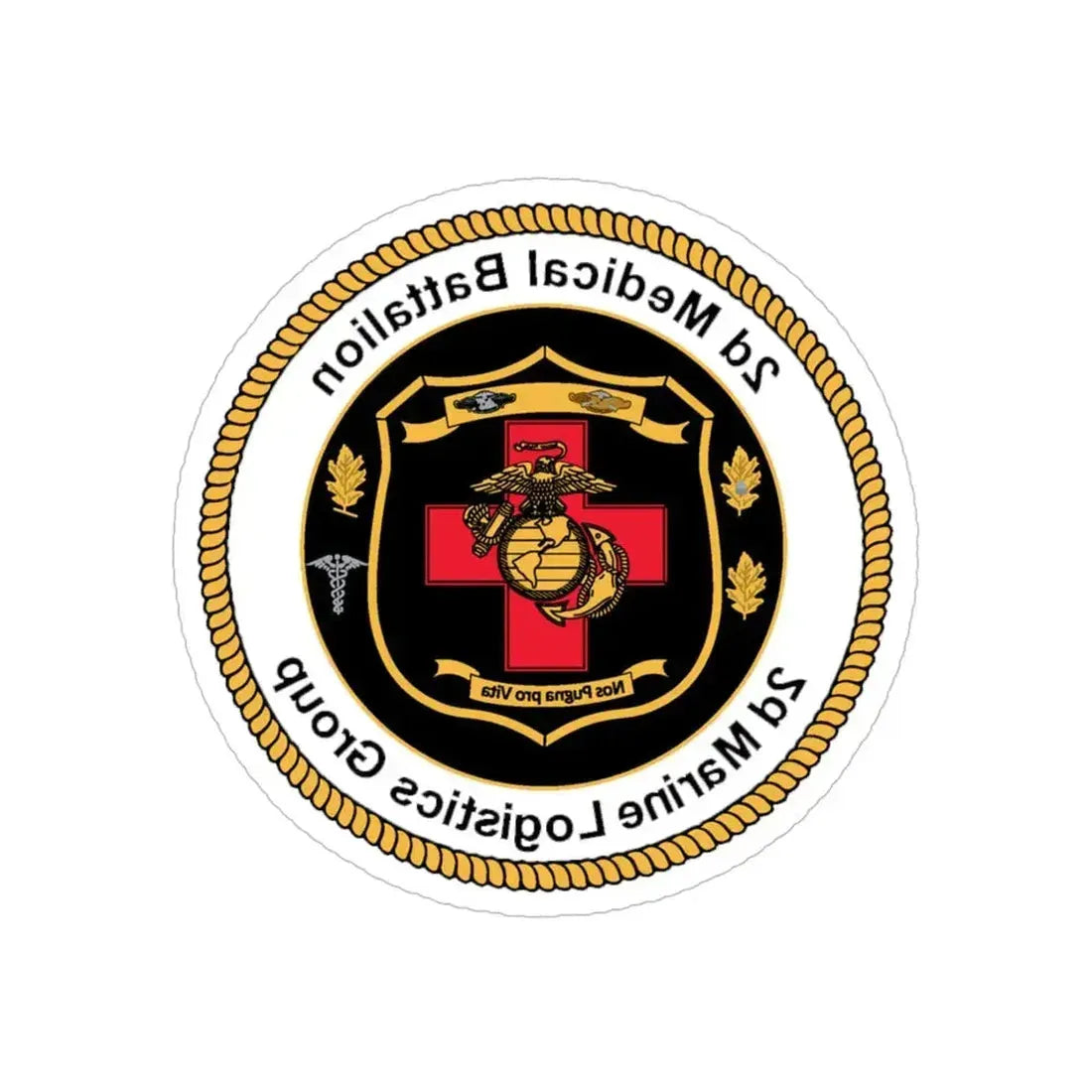 2d Medical Battalion 2d Marine Logistical Group (USMC) REVERSE PRINT Transparent Die-Cut STICKER 5 Inch Die-Cut Transparent - The Sticker Space