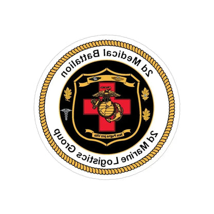 2d Medical Battalion 2d Marine Logistical Group (USMC) REVERSE PRINT Transparent Die-Cut STICKER 5 Inch Die-Cut Transparent - The Sticker Space