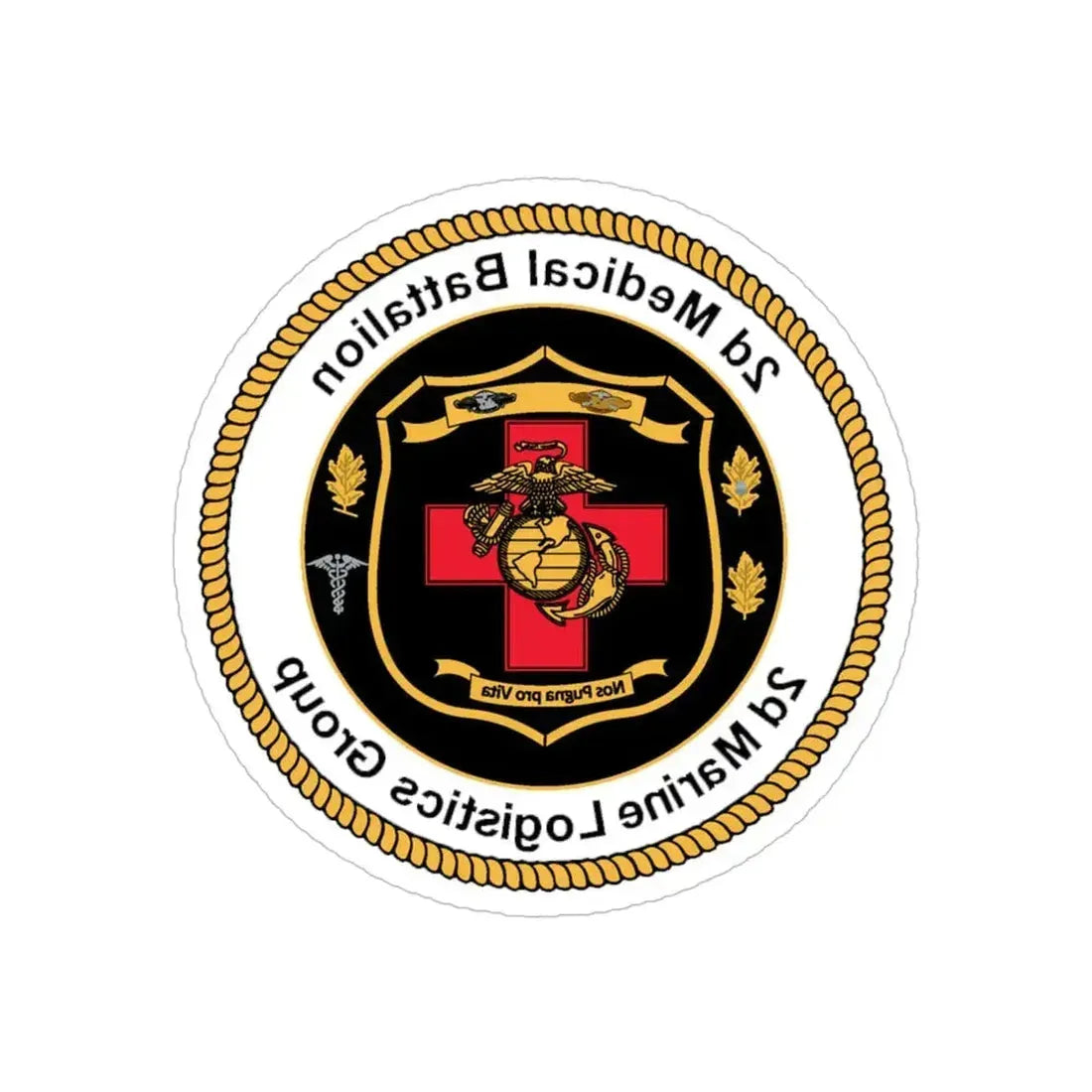 2d Medical Battalion 2d Marine Logistical Group (USMC) REVERSE PRINT Transparent Die-Cut STICKER 6 Inch Die-Cut Transparent - The Sticker Space
