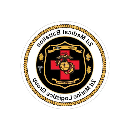 2d Medical Battalion 2d Marine Logistical Group (USMC) REVERSE PRINT Transparent Die-Cut STICKER 6 Inch Die-Cut Transparent - The Sticker Space