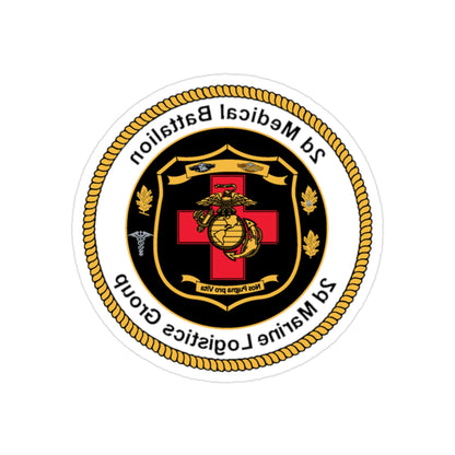 2d Medical Battalion 2d Marine Logistical Group (USMC) REVERSE PRINT Transparent STICKER-2" × 2"-The Sticker Space