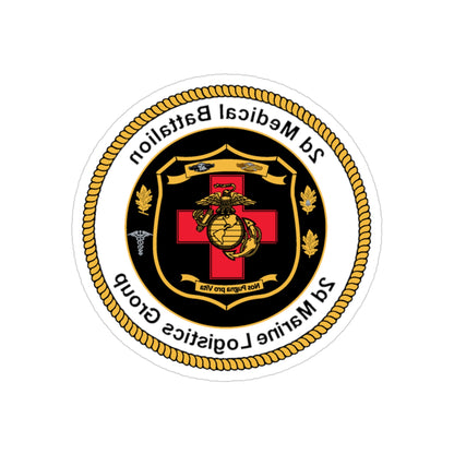 2d Medical Battalion 2d Marine Logistical Group (USMC) REVERSE PRINT Transparent STICKER-3" × 3"-The Sticker Space