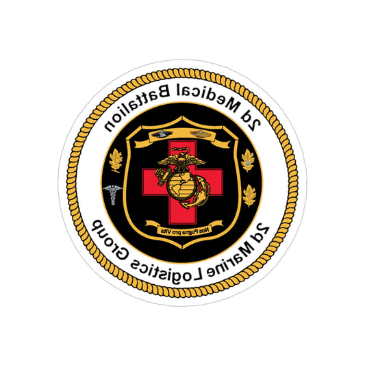 2d Medical Battalion 2d Marine Logistical Group (USMC) REVERSE PRINT Transparent STICKER-6" × 6"-The Sticker Space