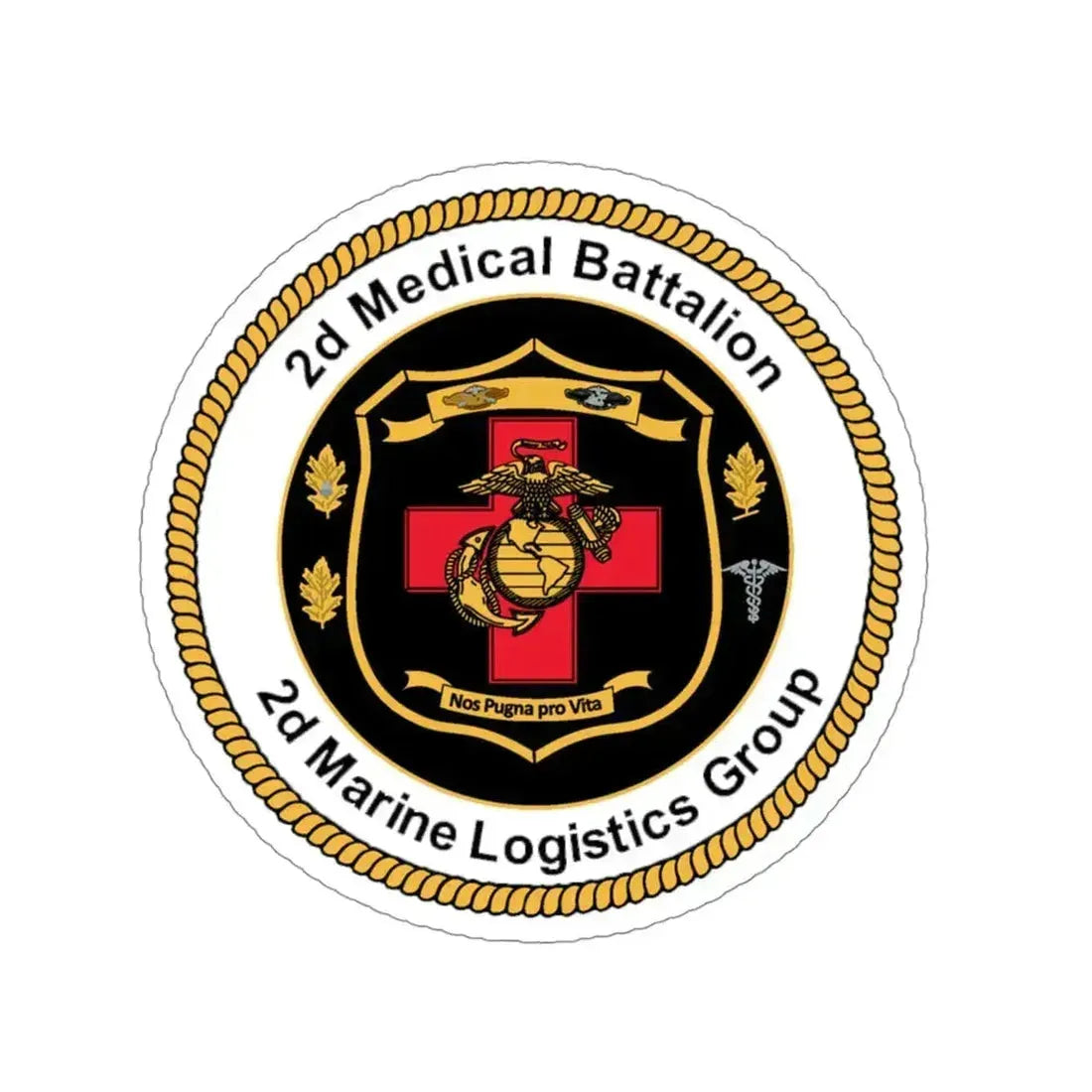 2d Medical Battalion 2d Marine Logistical Group (USMC) STICKER Vinyl Die-Cut Decal 4 Inch - The Sticker Space