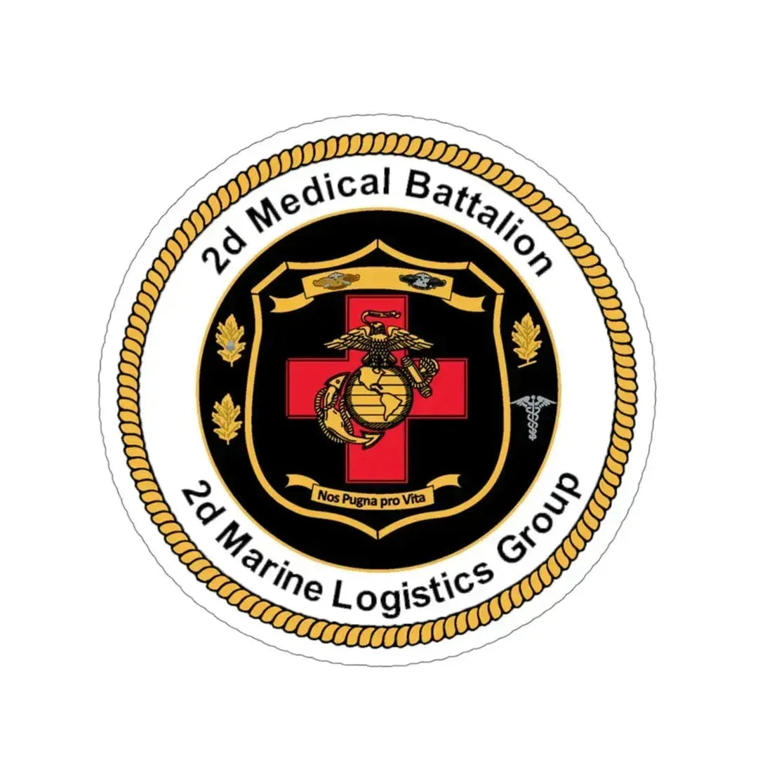 2d Medical Battalion 2d Marine Logistical Group (USMC) STICKER Vinyl Die-Cut Decal 4 Inch - The Sticker Space