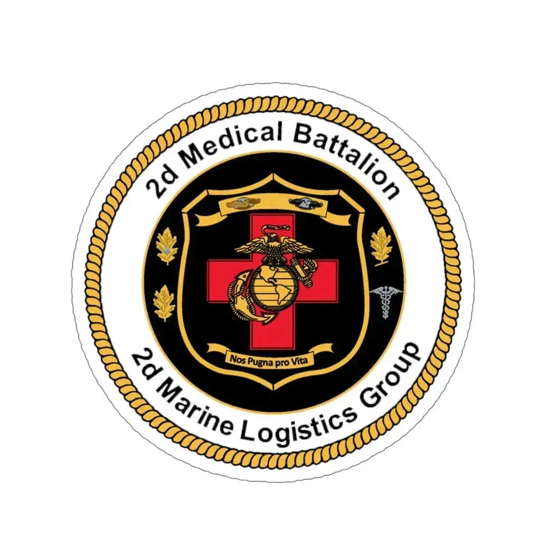 2d Medical Battalion 2d Marine Logistical Group (USMC) STICKER Vinyl Die-Cut Decal 6 Inch - The Sticker Space