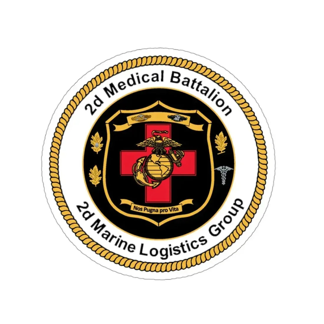 2d Medical Battalion 2d Marine Logistical Group (USMC) STICKER Vinyl Die-Cut Decal - The Sticker Space