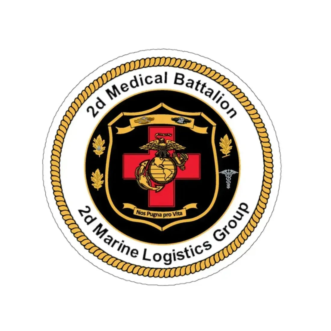 2d Medical Battalion 2d Marine Logistical Group (USMC) STICKER Vinyl Kiss-Cut Decal 3 Inch White - The Sticker Space