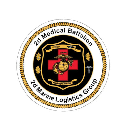 2d Medical Battalion 2d Marine Logistical Group (USMC) STICKER Vinyl Kiss-Cut Decal 3 Inch White - The Sticker Space