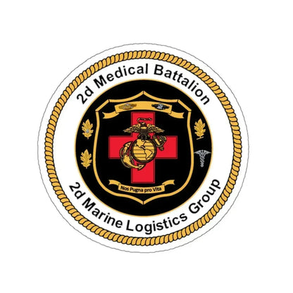 2d Medical Battalion 2d Marine Logistical Group (USMC) STICKER Vinyl Kiss-Cut Decal 4 Inch White - The Sticker Space