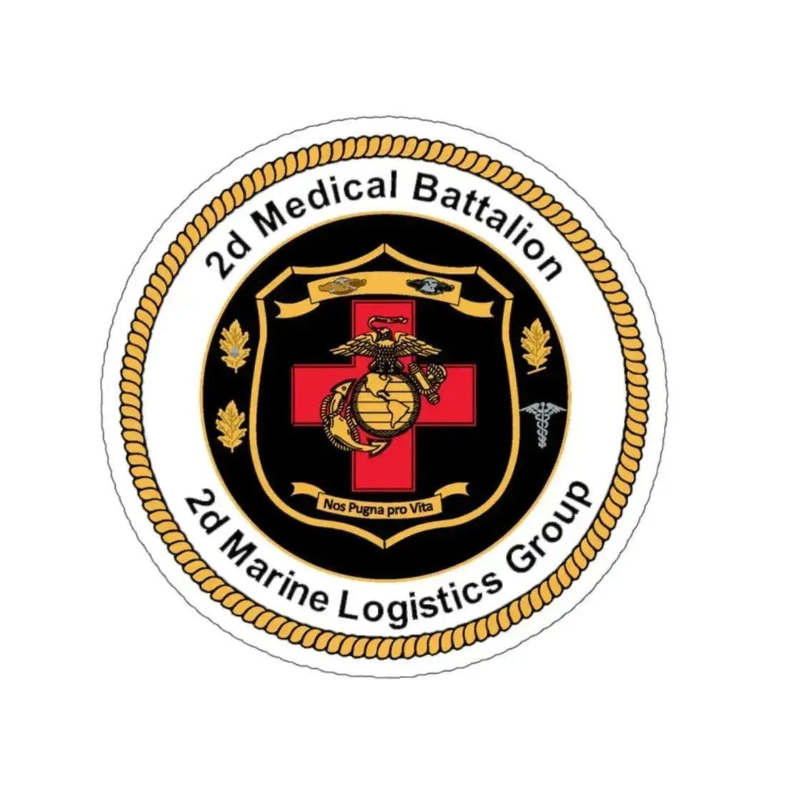 2d Medical Battalion 2d Marine Logistical Group (USMC) STICKER Vinyl Kiss-Cut Decal 6 Inch White - The Sticker Space