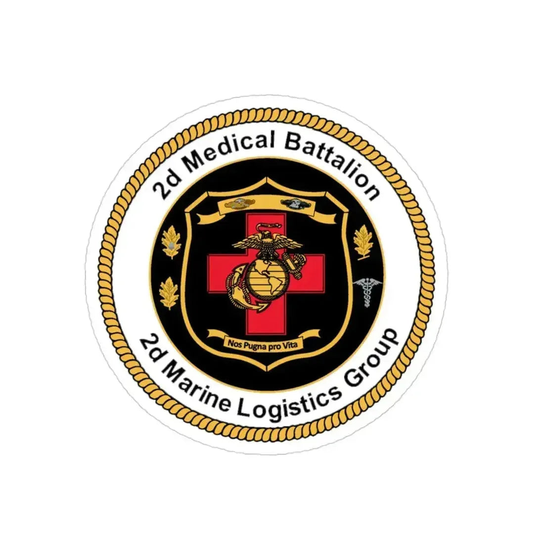 2d Medical Battalion 2d Marine Logistical Group (USMC) Transparent STICKER Die-Cut Vinyl Decal 3 Inch - The Sticker Space
