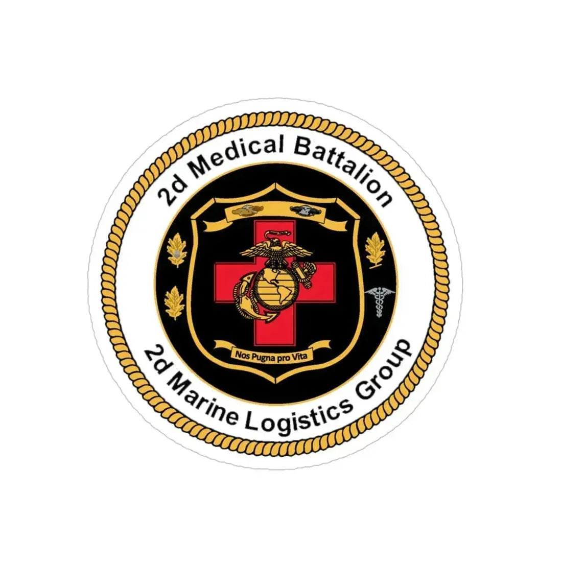 2d Medical Battalion 2d Marine Logistical Group (USMC) Transparent STICKER Die-Cut Vinyl Decal 4 Inch - The Sticker Space