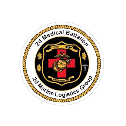 2d Medical Battalion 2d Marine Logistical Group (USMC) Transparent STICKER Die-Cut Vinyl Decal 4 Inch - The Sticker Space