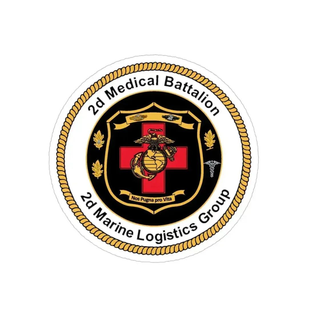 2d Medical Battalion 2d Marine Logistical Group (USMC) Transparent STICKER Die-Cut Vinyl Decal 5 Inch - The Sticker Space