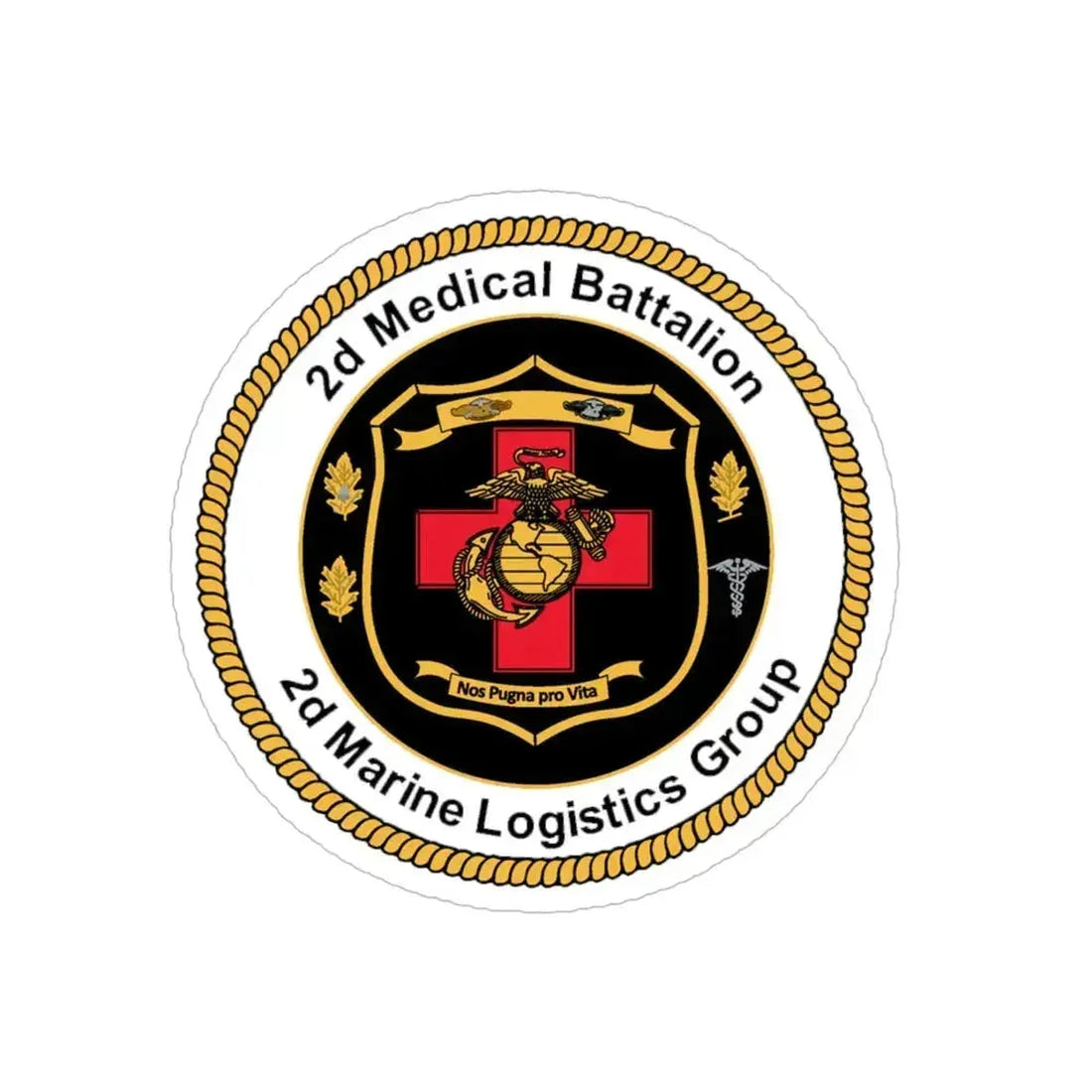 2d Medical Battalion 2d Marine Logistical Group (USMC) Transparent STICKER Die-Cut Vinyl Decal 5 Inch - The Sticker Space
