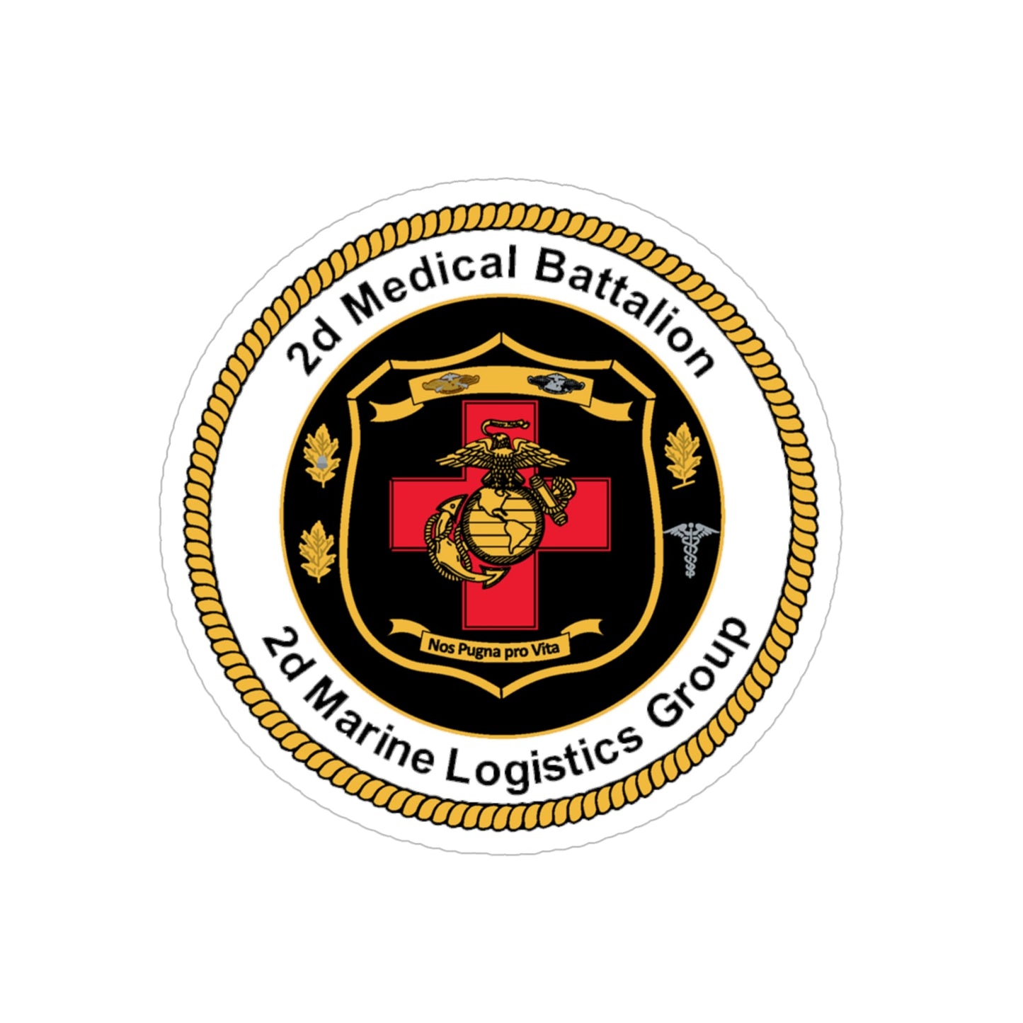 2d Medical Battalion 2d Marine Logistical Group (USMC) Transparent STICKER Die-Cut Vinyl Decal-5 Inch-The Sticker Space