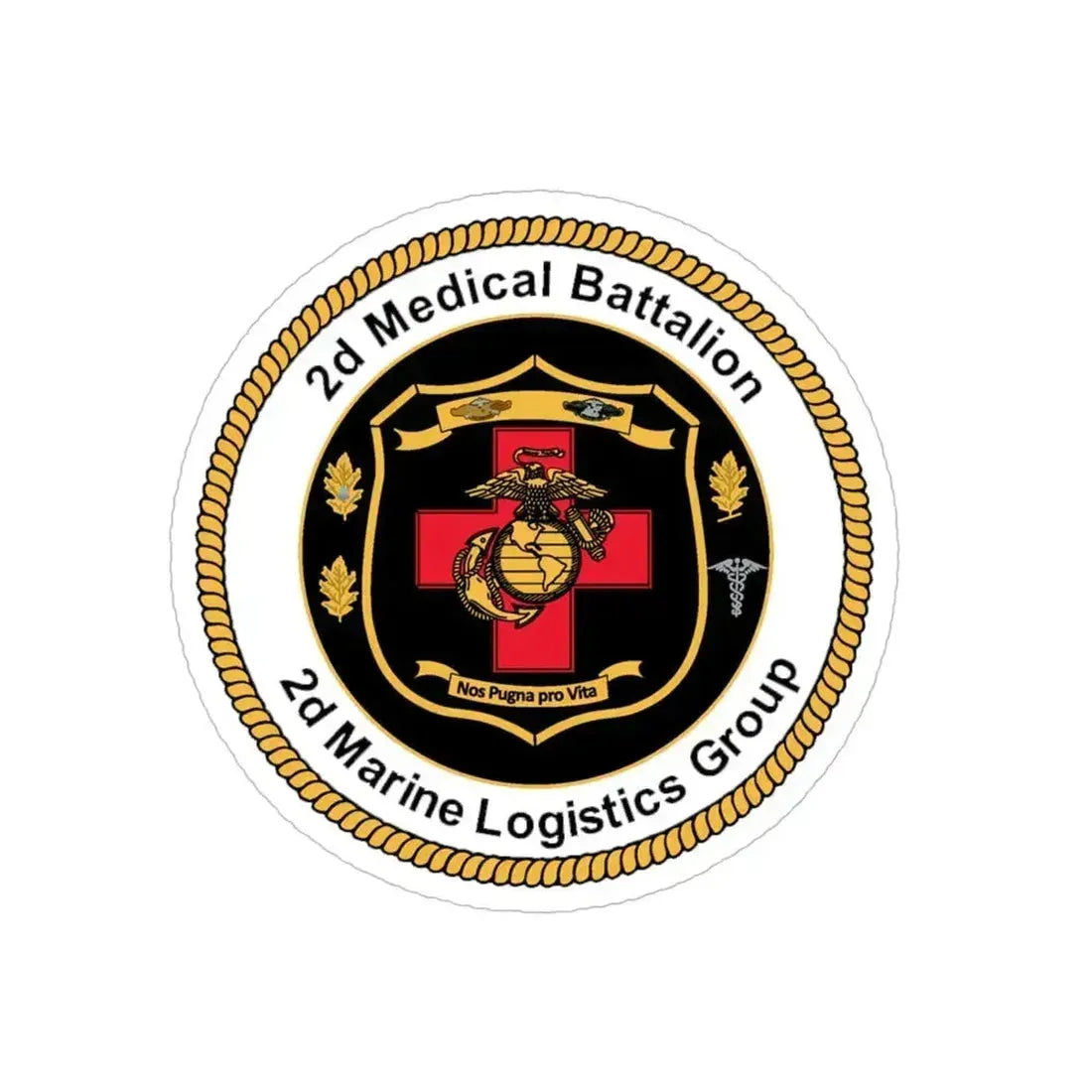 2d Medical Battalion 2d Marine Logistical Group (USMC) Transparent STICKER Die-Cut Vinyl Decal 6 Inch - The Sticker Space