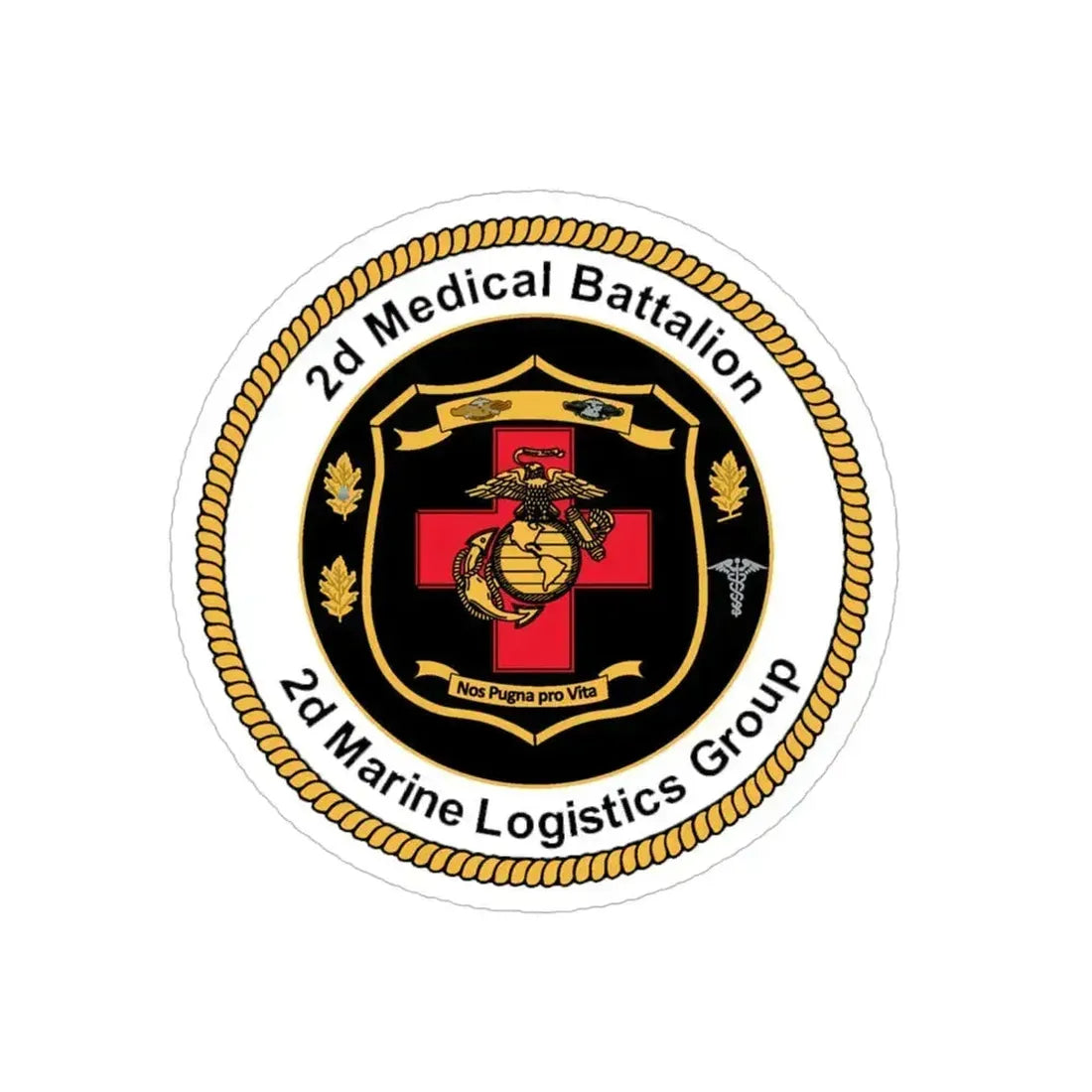 2d Medical Battalion 2d Marine Logistical Group (USMC) Transparent STICKER Die-Cut Vinyl Decal 6 Inch - The Sticker Space