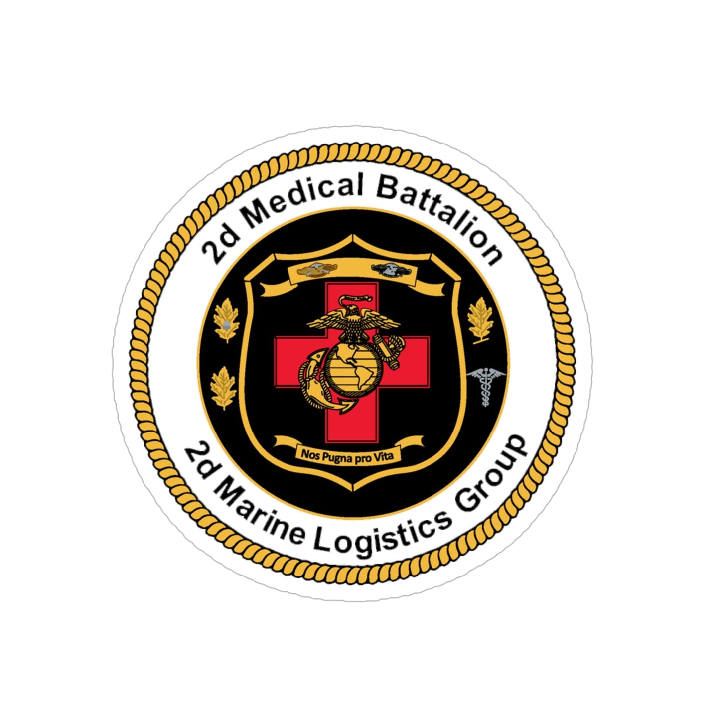 2d Medical Battalion 2d Marine Logistical Group (USMC) Transparent STICKER Die-Cut Vinyl Decal-6 Inch-The Sticker Space