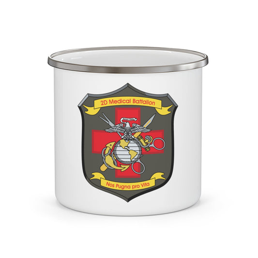 2d Medical Battalion Nos Pugna Pro Vita (USMC) Enamel Mug-12oz-The Sticker Space