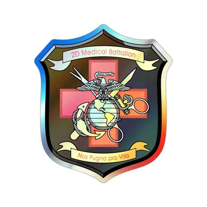 2d Medical Battalion Nos Pugna Pro Vita (USMC) Holographic STICKER Die-Cut Vinyl Decal 2 Inch Holographic - The Sticker Space