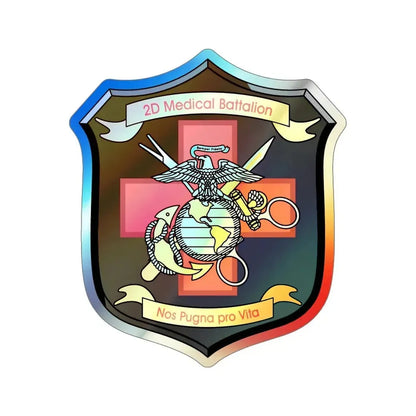 2d Medical Battalion Nos Pugna Pro Vita (USMC) Holographic STICKER Die-Cut Vinyl Decal 6 Inch Holographic - The Sticker Space
